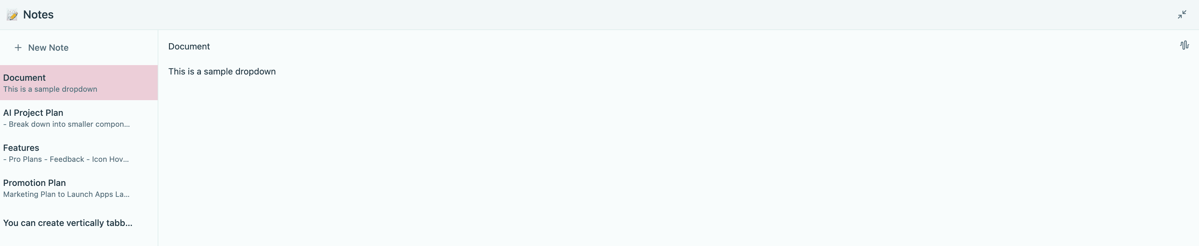 Tabbed notes feature preview