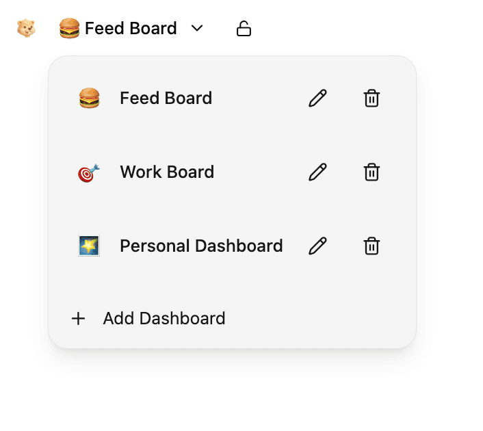 Multiple dashboards and sync feature preview